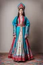 Placeholder: young lady in Azerbaijani national costume standing full body shot