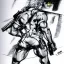 Placeholder: Solid Snake, in Style of Jojo's Bizarre Adventure, Manga Drawing, by Jim Lee