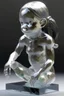 Placeholder: prehistoricore photorealistic transparent hominid crystal girl