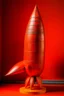 Placeholder: An orangish red steel rocket designed in Chinese paper art