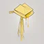 Placeholder: line drawing of a graduation hat with a tassel. the tassel is yellow. White background.