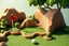 Placeholder: mini golf video game, clay textures, rendered in unreal engine, isometric camera view