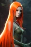 Placeholder: painting of a tall elven young woman with short light orange hair and freckles on the cheak bones and tall body of a topmodel light clothes, long shot, ultra realistic, concept art, intricate details, eerie, highly detailed, photorealistic, octane render, 8 k, unreal engine. art by artgerm and greg rutkowski and charlie bowater and magali villeneuve and alphonse mucha