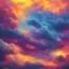 Placeholder: colorful clouds. acrylic