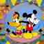 Placeholder: Mickey Mouse and Donald Duck by Jim Woodring in psychedelic landscape