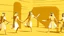 Placeholder: Pharaoh soldiers tear open leather bags with knives and take them out