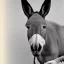 Placeholder: Portrait of a donkey in home with boy, 64K --v 4