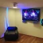 Placeholder: dark gamin room led lights monitors and chair sci fi cyberpunk style