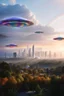Placeholder: ufo rainbows, cité cristal très futuriste ultra moderne, ufos fleet, intergalactic, dômes de cristal