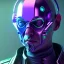 Placeholder: cyberpunk purple masked villain in galaxy, teal and purple smoke, detailed, realistic, 4k