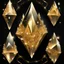 Placeholder: Generate a Movie Poster: "Cursed Golden Crystals" On Royal Black Velvet Background.