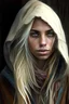 Placeholder: 25 year old gypsy girl with dirtblonde hair, hooded