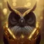 Placeholder: realistic, octane portrait, natural lighting,full body shining gold metal,insanely,elegant, bokeh, volumetric lighting, extreme detail, Photorealism, High detail, Hyper realistic Owl in forest, macro lens blur,cinematic, cinema4d, HDR, 8k, unreal engine 5