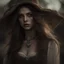 Placeholder: Witch with long brown hair and eyes, heart shaped lips, wearing dress and robesintricate details, HDR, beautifully shot, hyperrealistic, sharp focus, 64 megapixels, perfect composition, high contrast, cinematic, atmospheric, moody