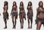 Placeholder: Female character full anatomy Proportions including front, side, and back model sheet .stylized animation character 8k Art station. stylized realistic style character
