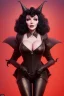 Placeholder: Joan Collins as evil queen in black leather, leather, busty, cleavage, angry, stern look. character design by cory loftis, fenghua zhong, ryohei hase, ismail inceoglu and ruan jia. unreal engine 5, artistic lighting, highly detailed, photorealistic, fantasy