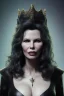 Placeholder: Kim Basinger as evil queen in black leather, busty, cleavage, curvy, angry, stern look. character design by cory loftis, fenghua zhong, ryohei hase, ismail inceoglu and ruan jia. unreal engine 5, artistic lighting, highly detailed, photorealistic, fantasy