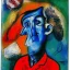 Placeholder: Trump with big nose. Painted by chagall