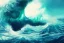 Placeholder: a screaming ocean wave, realistic, cinematic, digital art, trending on artstation