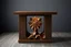 Placeholder: image of a meble with 3d fractal base decoration made of good wood no background