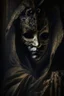 Placeholder: An intriguing, chiaroscuro-style portrait of a mysterious figure wearing a Venetian mask, shrouded in shadows and a dramatic play of light and dark, capturing the enigmatic aura and the intricate details of the ornate mask.