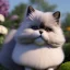 Placeholder: pixar style, volumetric summer garden environment and background, realistic painting of an Persian cat, looking excited, detailed digital painting, extreme dense and fine fur, anime, ornate, colour-washed colors, elegant, small minutiae, tiny features, particulars, centered, smooth, sharp focus, renderman gofur render, 8k, uhd, detailed eyes, realistic shaded volumetric lighting, sunlight caustics, backlight, centered camera view