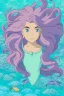 Placeholder: Underwater scene, a beautiful mystical mermaid with pink hair and shimmering tail, rock, calm water, fish, beautiful colors, fine detail, high quality, seashell, octopus, dreamlike, mystical