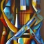 Placeholder: picasso abstract brown guitar more cubism