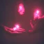 Placeholder: hands holding single pink crystal, dark, glowing, orange light, in a foggy cave, cinematic, abstract