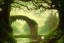 Placeholder: book cover!!!!!!!!!!!!, old bridge, ivy leaves graphic vectors at each border, fantasy forest landscape, fantasy magic, light night, intricate, elegant, sharp focus, illustration, highly detailed, digital painting, concept art, matte, art by wlop and artgerm and ivan shishkin and andrey shishkin, masterpiece