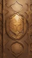 Placeholder: Hyper Realistic Bright-Glowing-Golden-Islamic-architecture-pattern on rustic-brown-rustic wall