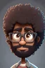 Placeholder: cartoon character with dark skin, curly hair, geeky round spectacles slight beard