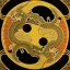 Placeholder: Ukiyo-e styled art, yin and yang sign,dragons