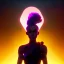 Placeholder: The silhouette of a musical performer in the spotlight. - very noticeable shadows - very realistic details - style: "synthwave"