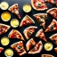 Placeholder: Photo of pizzas, black background