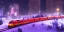 Placeholder: train passing downtown big city in christmas night, snow flakes, many three, Christmas decoration, Christmas light, high contrast, best quality, 8k, hight detailed, 3d, render, lumion, shooting star