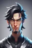 Placeholder: Design gaming yuong man with silver dark hair and bright white eyes avatar logo