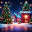 Placeholder: Hyper Realistic colourful Christmas background at night