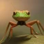 Placeholder: Strange mantid insect looking at you with disdain, background is Mars surface