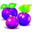 Placeholder: Cartoon illustration for children: juicy prunes