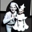 Placeholder: Old 1950s photo of elf with a child