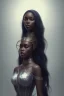 Placeholder: A portrait of a beautiful youthful black woman, wearing a black corset, long black hair, wizard, magical, ethereal, Warm bright lighting. Concept art by wlop. Ultra quality 8k.