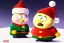 Placeholder: cartman wearing a Christmas hat . 1960's photo real