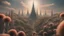 Placeholder: 4k, Photorealism, hyper realistic, Stretching as far as the eye can see, a mesmerizing techno-organic landscape unfolds. Towering terraforming spires, crowned with intricate arrays, punctuate the horizon. Pulsating with a gentle luminescence, these towers channel energy into the very earth, causing flora and fauna to intertwine with gleaming biomechanical tendrils. Amidst this symphony of nature and technology, a harmonious ecosystem thrives, where the boundary between the organic and synthetic
