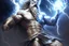 Placeholder: Detailed and realistic illustration of Greek god Zeus holding holding lightning.