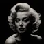 Placeholder: dark photo, Marilyn Monroe portrait extreme close-up, frontal, facing the camera, vignette, highly detailed, moody, epic, gorgeous, film, atmospheric haze, dynamic lighting, award-winning photography, black and white photography