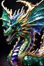 Placeholder: a beautiful large crystal dragon statue, regal, award winning sculpture, artistic, creative, wow, beautiful, hyper realistic, bokeh, made of small shiny slabs of slightly opaque jade with brilliant multicolored emerald and sapphire and amethyst set on fine gold filigree, vray render, amazing craftmanship, very dark and saturated colors