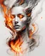 Placeholder: art, abstract, human, burning edges, (intense and emotional visual experience:1.5), (captivating and fiery ambiance:1.3), (dramatic and captivating essence:1.2), (fiery details:1.3), white background