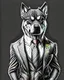 Placeholder: full head, full head, Illustrative sketch of a image of an angry humanoid dog, suit and tie, arte lineal ultra quality, 8k, full head, full head