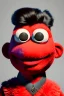 Placeholder: Waist up muppet Portrait, Kim Jong-un muppet doll, black suit, photo studio, red background, unreal engine 5, concept art, art station, ray tracing, lumen lighting, ultra detail, volumetric lighting, 3d.